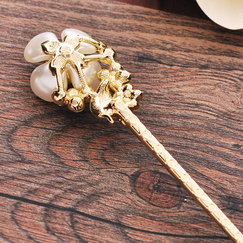花朵百搭饰品宫廷韩国古典古装古风盘发长钗子发簪女簪子发饰头饰