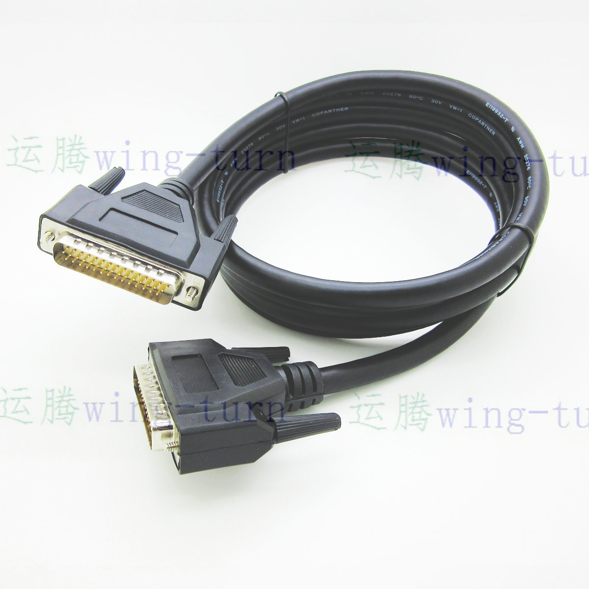 yunteng hd44mm-k-s-2 db44 pin parallel port data line cnc machine signal line three rows of public to male 2m