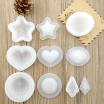 Crystal glue mirror quicksand water injection love five-star shell Maple Leaf Three-Dimensional Hollow round glue drop mold