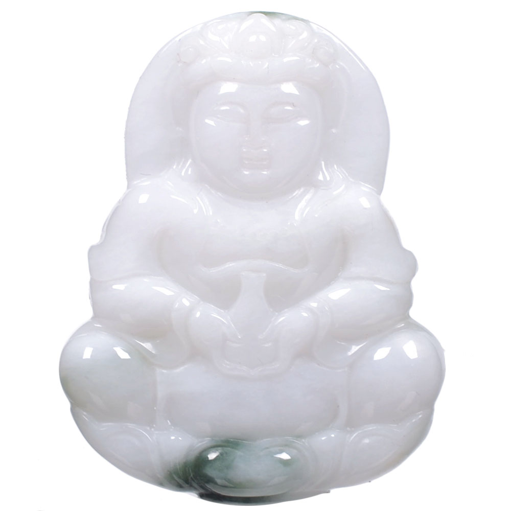 天然翡翠观音吊坠a货菩萨开光玉观音吊坠男款玉挂件水绿证书包邮