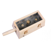 Moxibustion box solid wooden three-pillar 3-hole wooden three-hole Warm moxibustion box device moxa Alu bar moxibustion