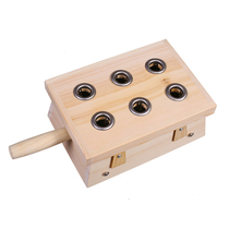 Moxibustion box solid wood wooden moxibustion Warm moxibustion instrument six-hole waist back abdomen Neck home 6-pillar body