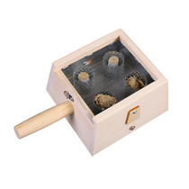 Solid Wood moxibustion box Square four holes 4 four plug moxibustion box moxa column moxa special moxibustion device Warm moxibustion device wooden