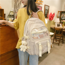 School Bag Women Ins Wind Korean Edition High School College Student Backpack Junior High School Students Three To Sixth Grade Cute Little Bear Double Shoulder Bag