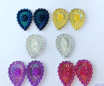 30x40mm resin hand-sewn large drop-shaped flat back water drill DIY clothing bag Decorative Accessories