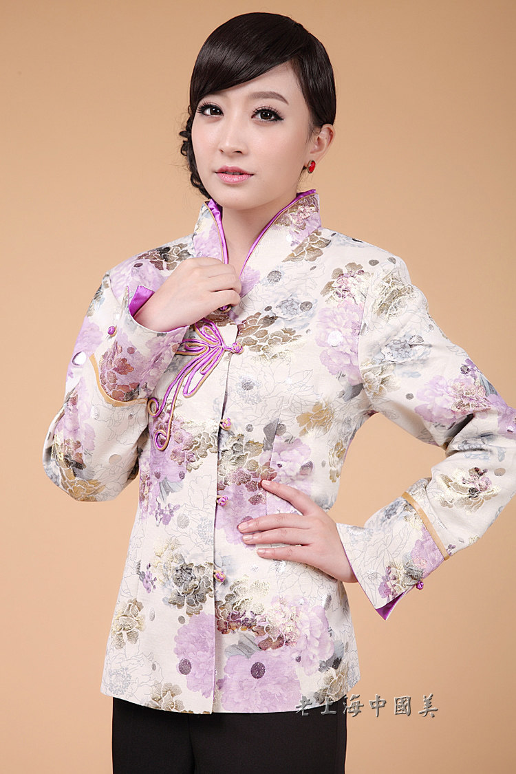 唐装春秋新款时尚改良唐装丝绸女士上衣中国风中式中年气质妈妈装