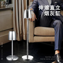 Personalized stainless steel ashtray high foot floor bracket retractable cigarette cup large living room coffee table Home improvement household