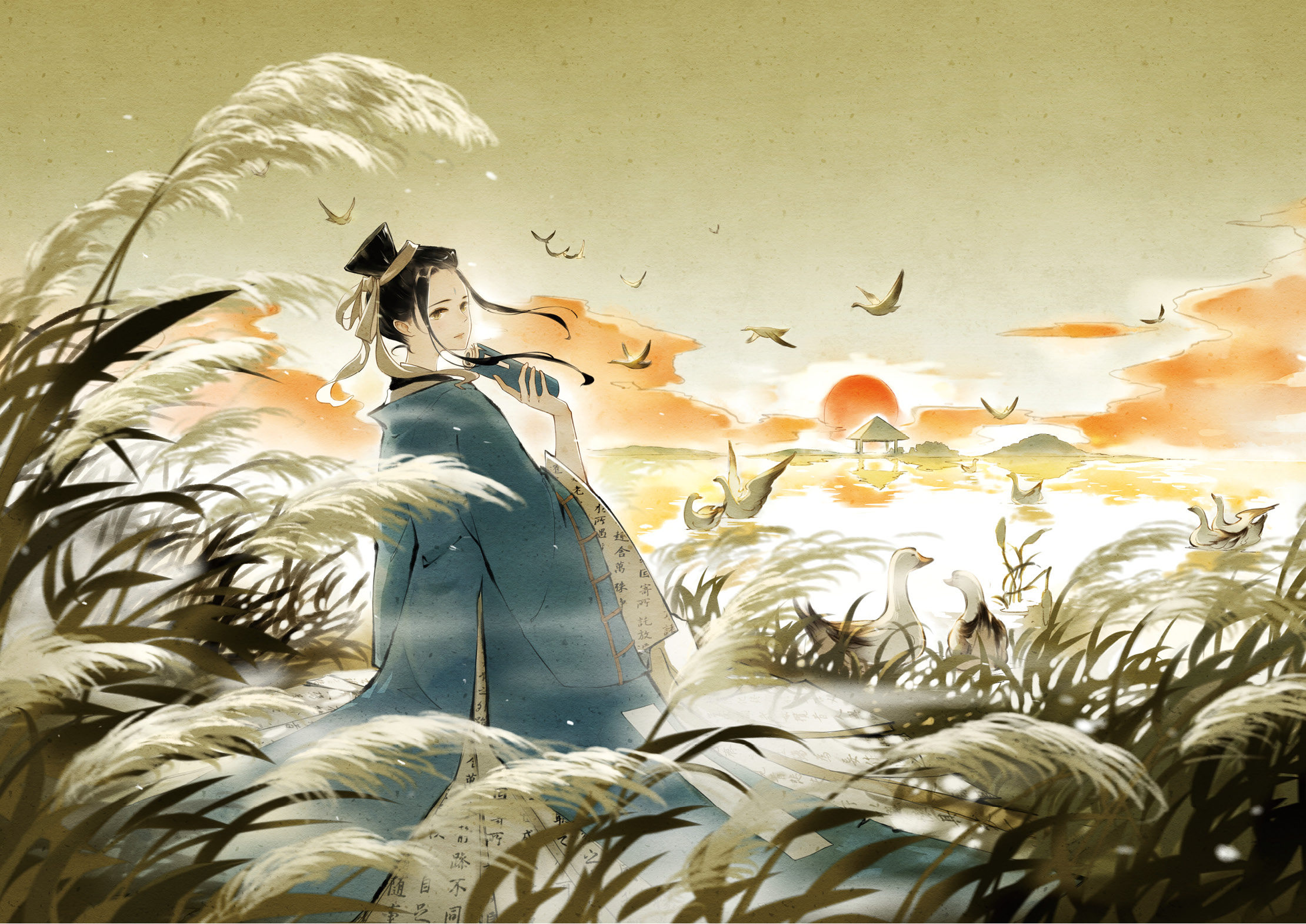 【赠海报】萤色 且听风吟画集 吟子魏莹古风插画集2册 天闻角川正版