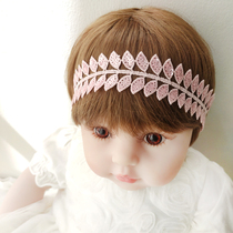 South Korean baby hair with cute super cute princess birthday white head decorated with baby full moon 100 days old hair decoration