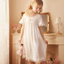 RoseTree children sleeping dress for women Summer MoDel thin short sleeves little girl baby palace princess wind pyjamas