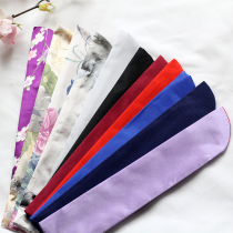 Pure color fan cover black 7 inch water ink China Wind Silk Day style double layer fan bag folding fan collecting bag fan accessories