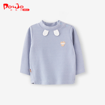 Piao Qiao Children Baby T-shirt men and women Baby long sleeve coat girl spring and autumn base shirt 2020 round neck long T thick