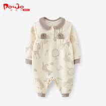 Piao Qiao winter clothes baby jumpsuit baby clothes newborn clothes out winter thick climbing clothes ha clothes