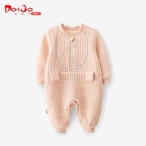 Piao Qiao winter clothes baby conjoined clothes newborn baby clothes out winter thick warm climbing clothes