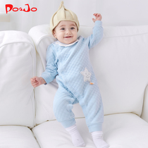 Piao Qiao winter clothes baby clothes jumpsuit pure cotton baby newborn out to hug clothes thick warm climbing clothes