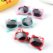 Childrens sunglasses Baby silicone soft leg glasses Girls Princess powder polarized anti-ultraviolet boys clamshell sunglasses