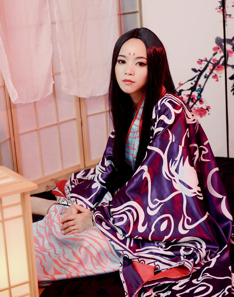 电影画皮2小唯表演舞蹈动漫服装cos服演出服高仿紫色印花服装定制