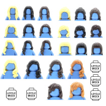 Le Yile third party minifigure accessories Womens open mold soft plastic hair hair No 123-146