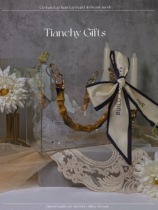 Girls Transparent Acrylic Bamboo Handle Bag Bridesmaid Companion Souvenir Wedding Gift Girlfriend Birthday Gift Practical Set