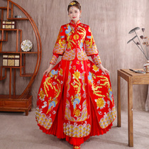 Xiuhe clothing bride summer Chinese wedding dress 2018 new wedding dress ancient dress thin style beautiful clothing dragon and phoenix gown