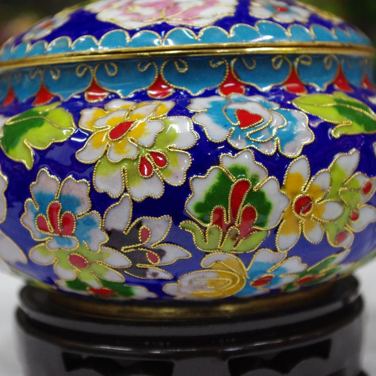 景泰蓝珐琅喜子罐/北京特色工艺品6寸笔洗罐/茶叶罐/手工掐丝包邮