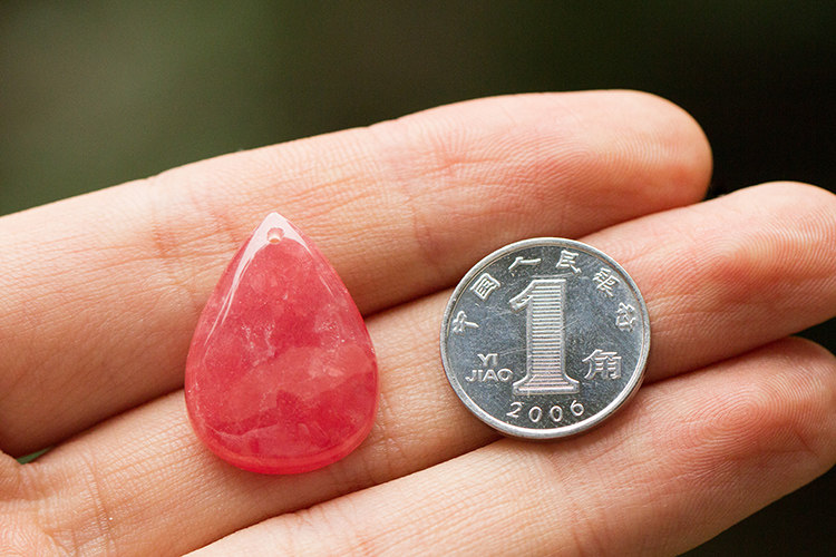 素心若禅收藏阿根廷天然冰种红纹石水滴吊坠招桃花饰品女一物一图