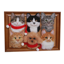Wool felt simulation pet DIY cat puppy ornaments custom photo frame poking photo photo group photo frame Commemorative