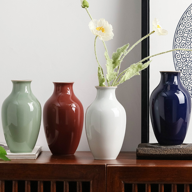 Jingdezhen ceramic vases, new Chinese style is contracted checking flower arranging, the desktop office sitting room adornment flower art furnishing articles
