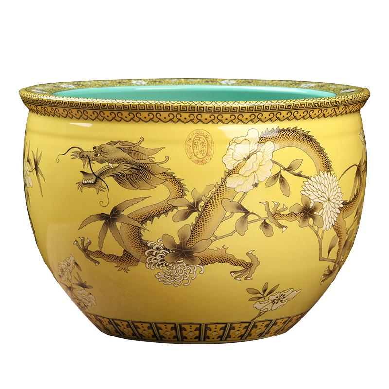 Jingdezhen ceramics powder enamel dragon creative desktop VAT adornment household the sitting room porch place