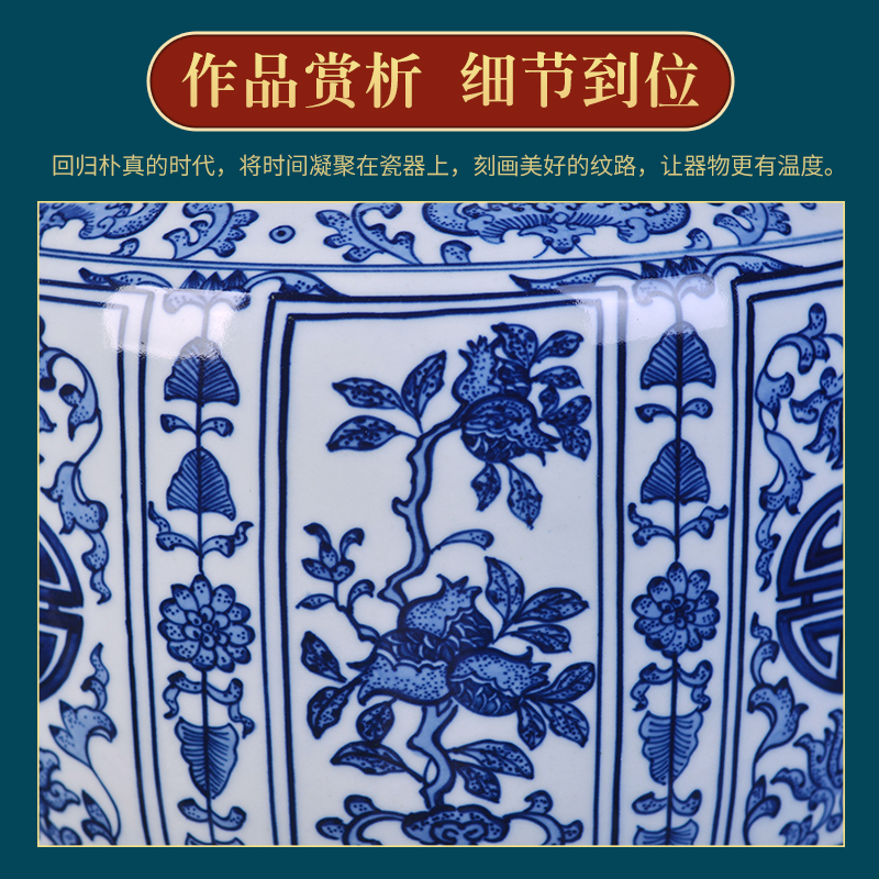 Antique vase of blue and white porcelain of jingdezhen ceramics flower arranging office decoration of Chinese style household TV ark, furnishing articles