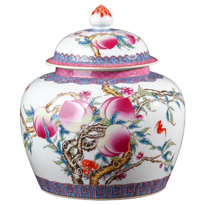 Jingdezhen ceramics caddy fixings household with cover moisture storage tank pu - erh tea and tea box storage cylinder size