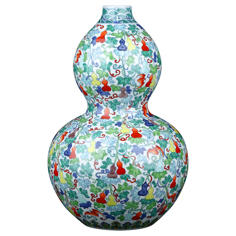 Jingdezhen blue and white color bucket hoist ceramics vase large Chinese style household adornment of the sitting room TV ark, furnishing articles