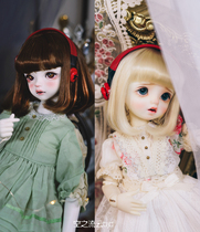 BJD dolls 6 sub girls medium length pear flowers inner button high temperature silk short hair wig soom dz carb meat