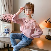 Girl Shirt 2022 Long Sleeves Slim Fit Undershirt Child Fashion Spring Autumn Shirt Spring Clothes Girl Baby Doll Blouse