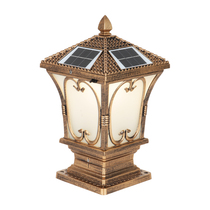 Solar pillar lamp LED courtyard column lamp waterproof garden villa atmosphere European outdoor wall gate light