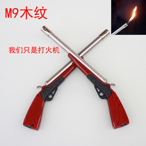 Military Memes M9 Wood Grain Pirate Shotgun Practical Ignitor Personality Kitchen Point Clear Fire Lighter Point Fire Gun Pendulum