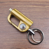 Simple Golden outdoor double mountaineering buckle match with compass key ring double buckle match kerosene lighter