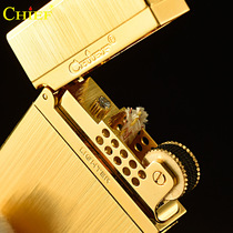 Chief 029 Pure Brass Gold narrow mens and womens crisp fine piano Lang sound jingle kerosene lighter