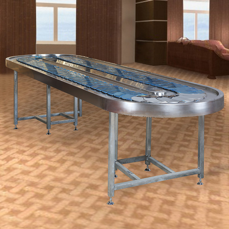 长方形自动旋转桌 条形回转中餐 椭圆传送带电动餐桌 工厂直营 - 女性