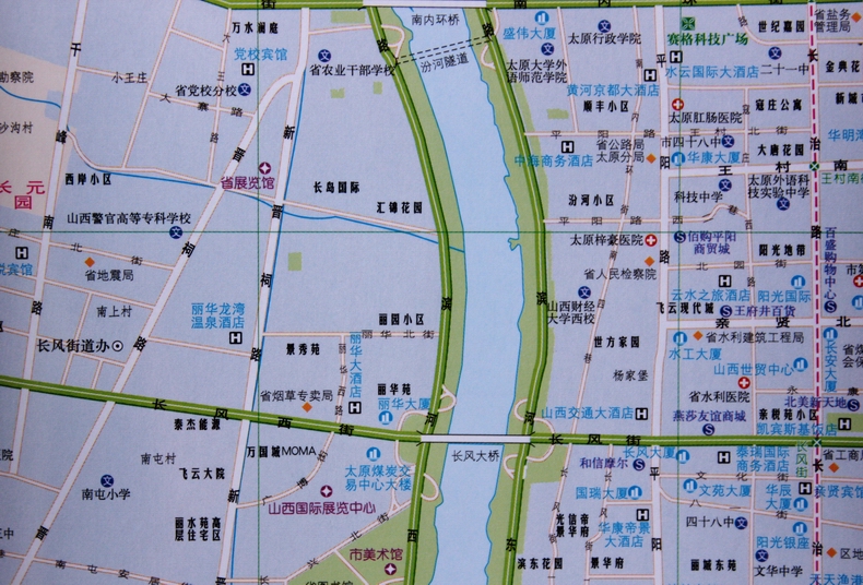 2016新版 山西省交通旅游图 太原市街道大比例城区地图 景点路线 旅游