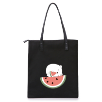 Canvas bag ins women bag soft cute small white fat bear student schoolbag Korean cartoon shoulder Hand bag shopping bag