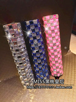 Professional super flash Austrian diamond crystal microphone protective cover Square diamond-set microphone cover silver white blue pink black