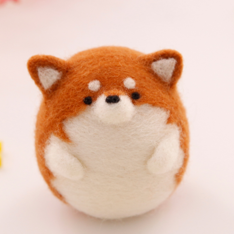 羊毛毡戳戳乐柴犬挂件