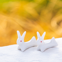 zakka cute white rabbit ceramic ornaments decoration pen holder chopsticks holder home crafts decoration wedding gifts
