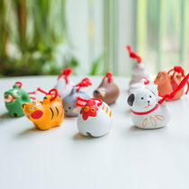 Ceramic Bell ornaments 12 twelve Zodiac wind chimes Japanese cute animal creative home decorations to give gifts
