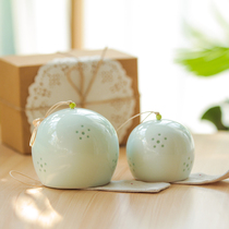 zakka Jingdezhen ceramic wind chimes Apple starry eyes to send girlfriend boyfriend birthday gift