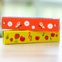 Wooden Harmonica Olve Early Teach Musical Instruments Childrens Puzzle Toy Blow Up Teaching Aids 16 Holes Double Spring