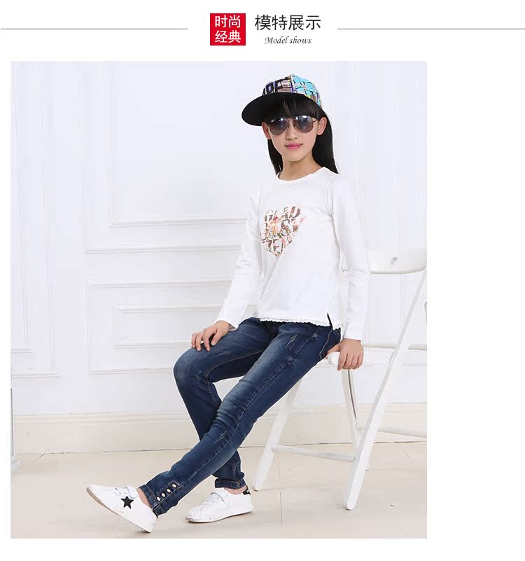 女童牛仔裤加绒加厚10中大童8儿童子9女大童
