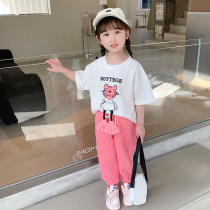 Child Clothing Girl Short Sleeve Suit Summer Foreign Air Trendy Women Baby Clothes Summer Dress 2022 New Children Two Sets