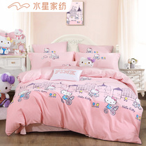 Mercury Home Textile Cotton Scrub Antibacterial Children Cartoon Three-Four Piece Bedding Bed Sheets quilt cover Le Tour KT